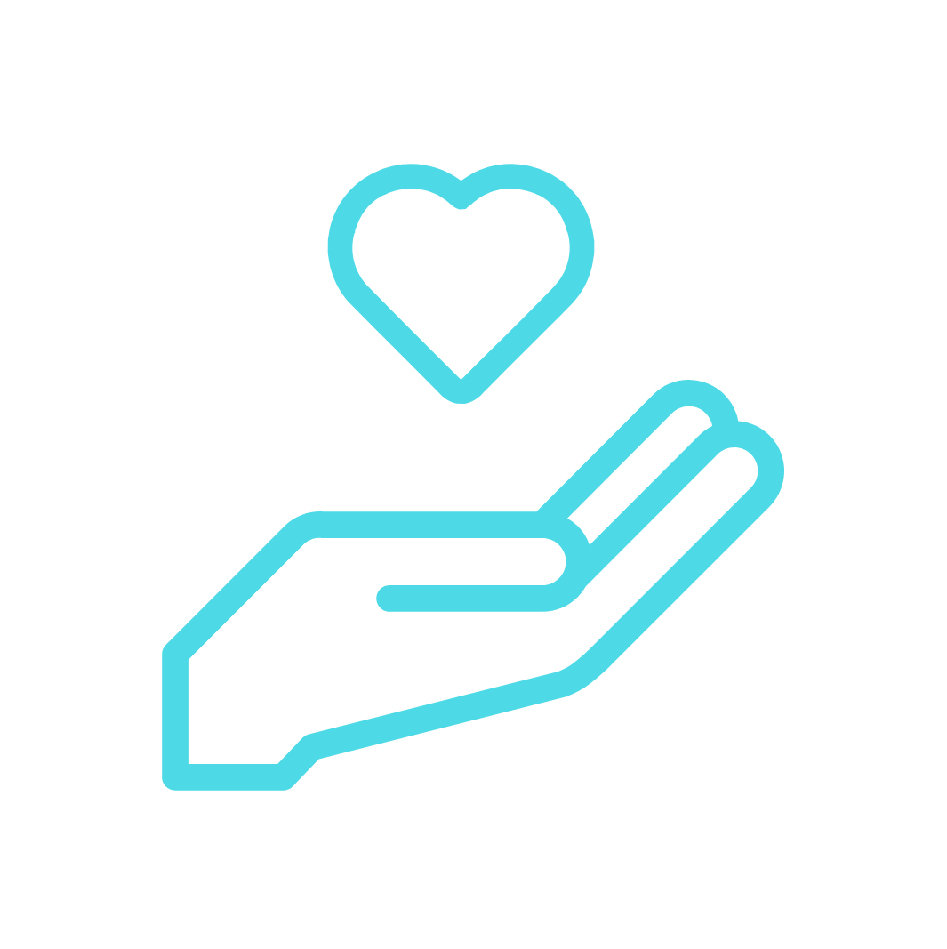 Support - hand with heart icon